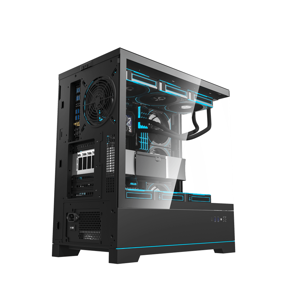 DARKFLASH DY451 BLACK WITH 4*CYAN FANS