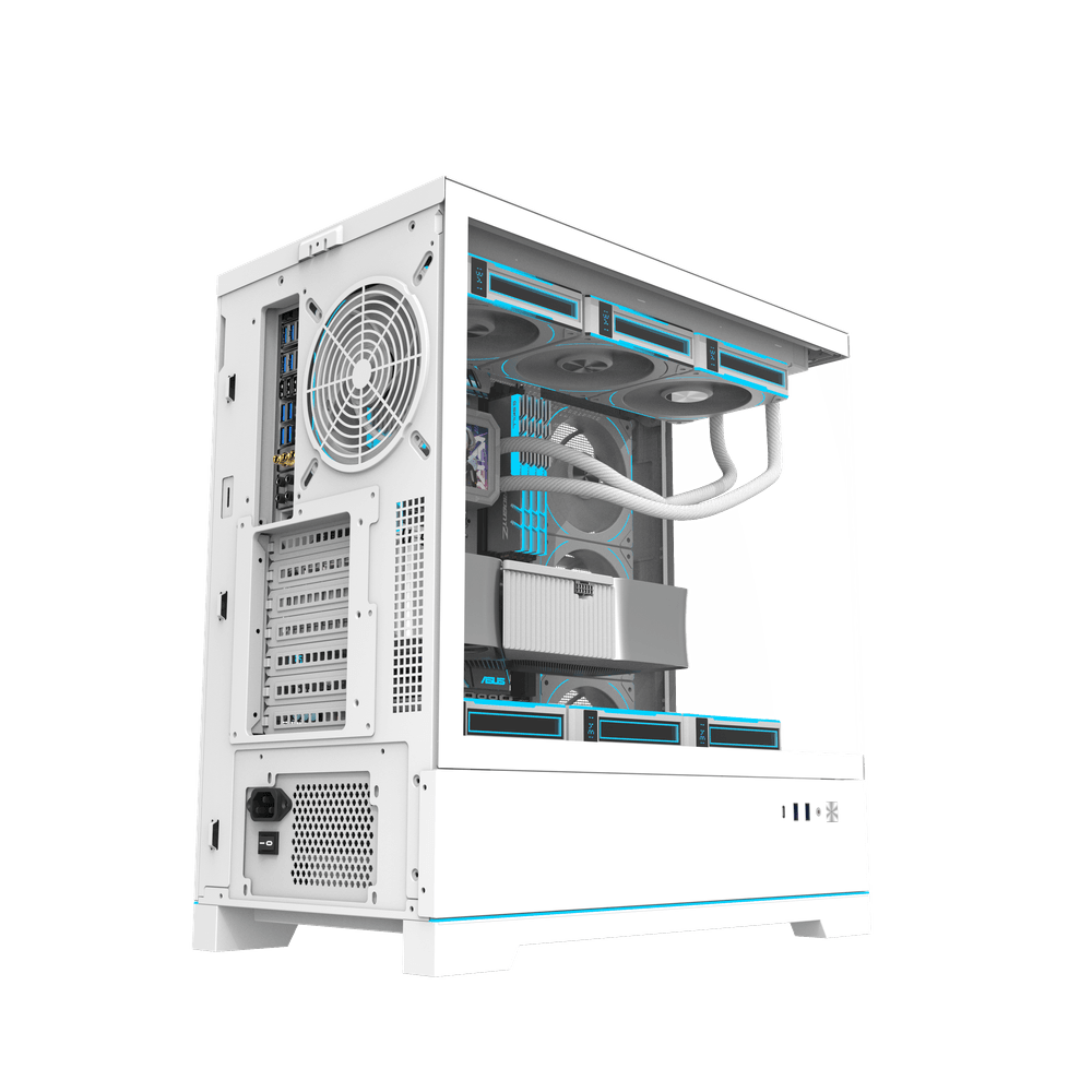 DARKFLASH DY451 WHITE WITH 4*CYAN FANS