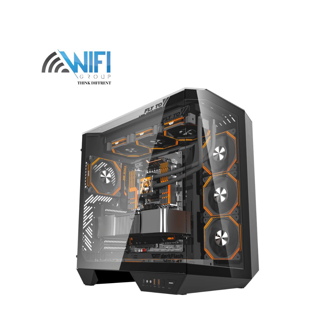 DARKFLASH DY470 BLACK WITH 4 ARGB FANS