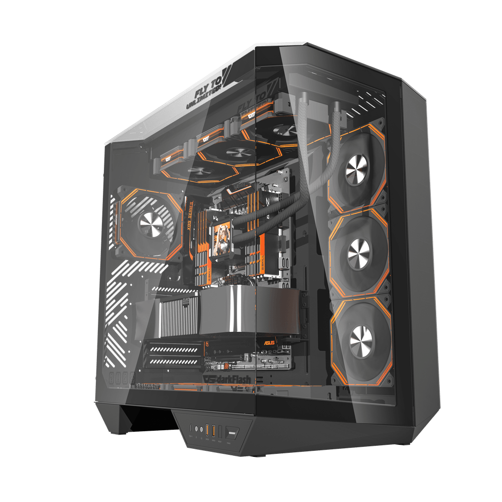 DARKFLASH DY470 BLACK WITH 4 ARGB FANS