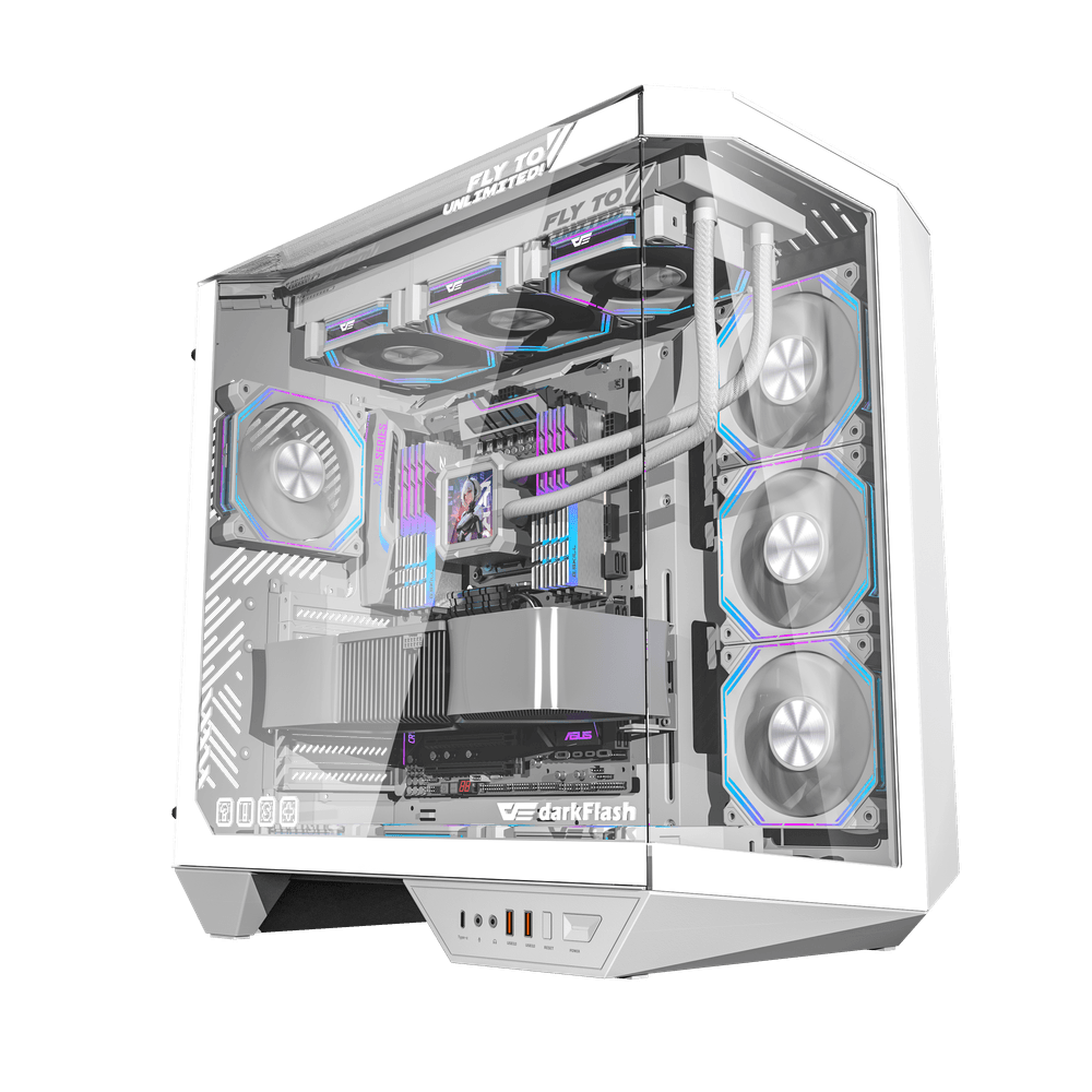 DARKFLASH DY470 WHITE WITH 4 ARGB FANS