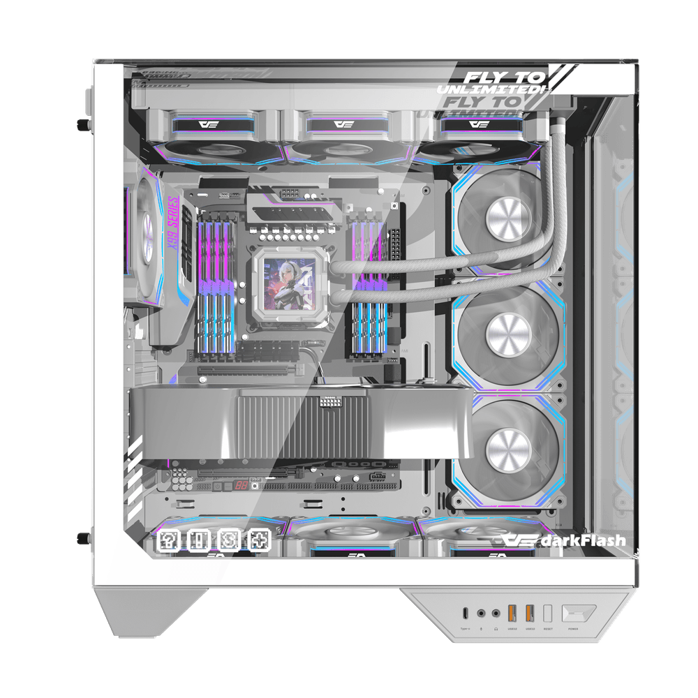 DARKFLASH DY470 WHITE WITH 4 ARGB FANS