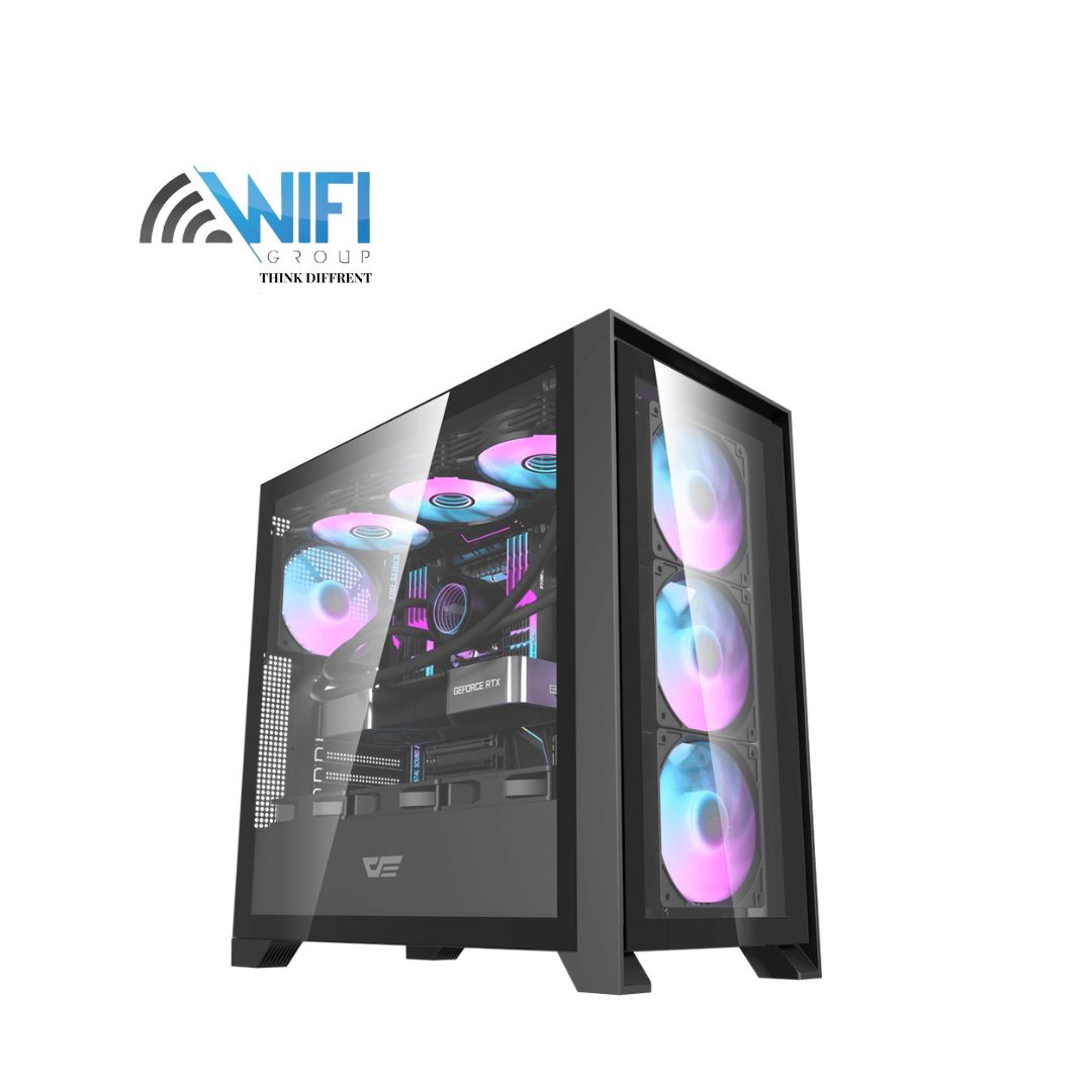 DarkFlash DRX90 Glass Black  ATX case with 4 ARGB fans pre-installed 