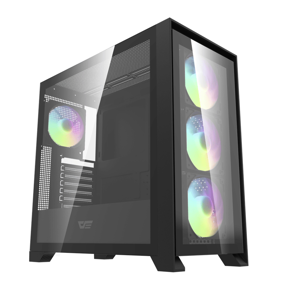 DarkFlash DRX90 Glass Black  ATX case with 4 ARGB fans pre-installed 