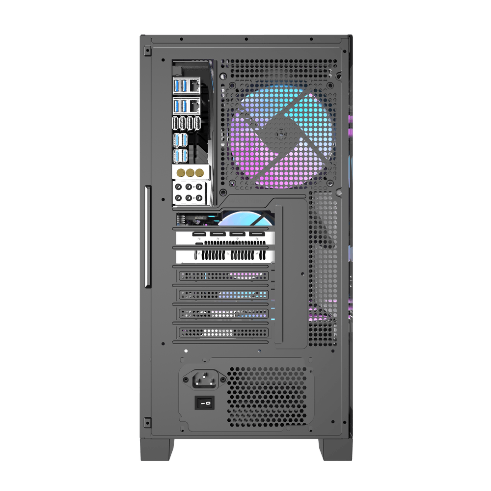 DarkFlash DRX90 Glass Black  ATX case with 4 ARGB fans pre-installed 