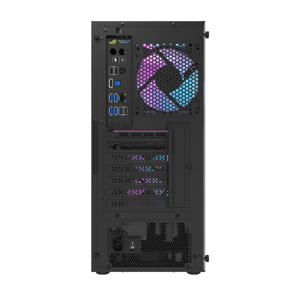 DK351 Tempered Glass ATX Case with 4 ARGB Fans Pre Installed Black
