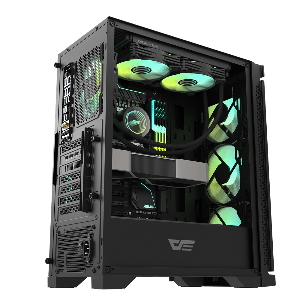 DK361 BLACK ATX CASE WITH 4 ARGB FANS