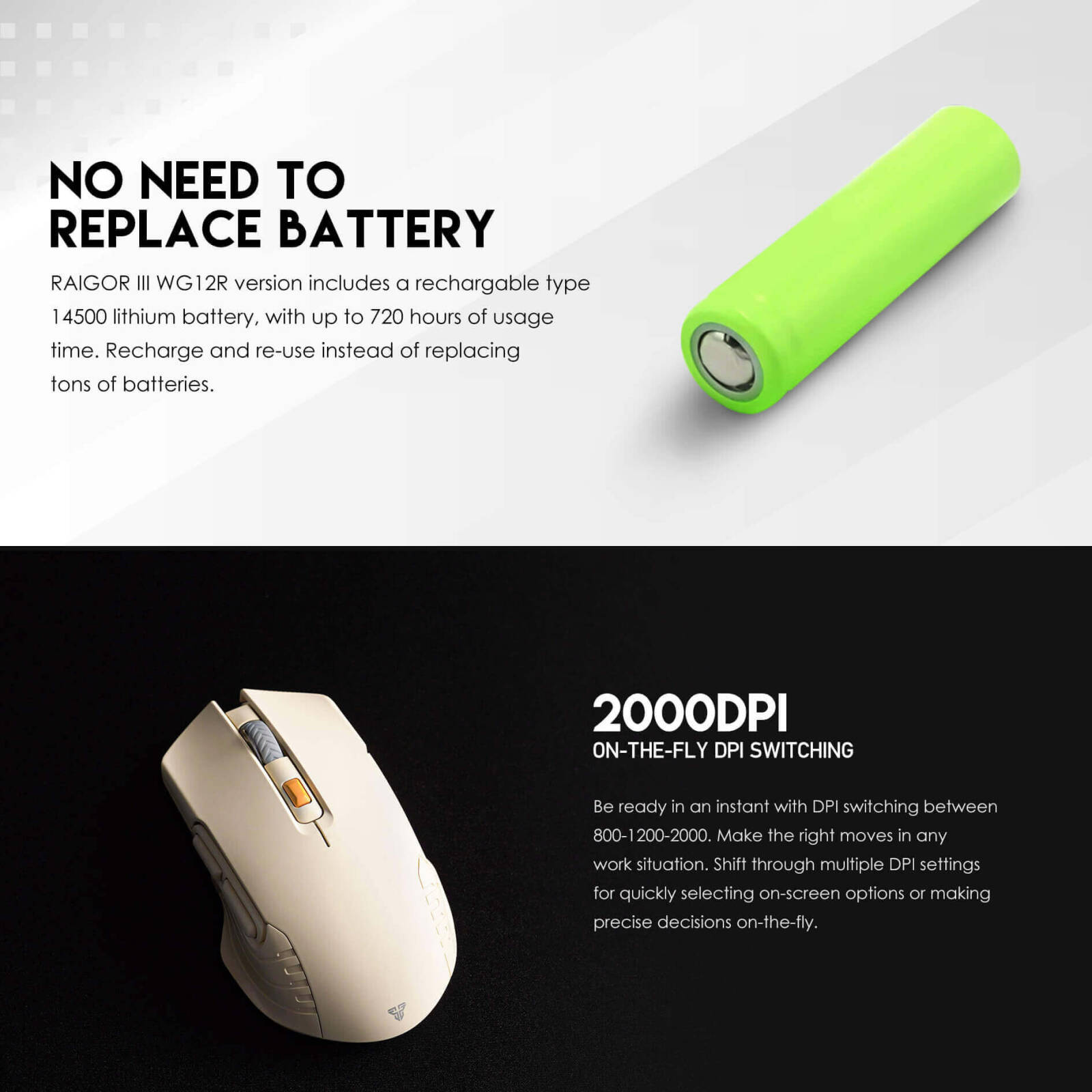 FANTECH WG12R WIRELESS GAMING MOUSE BEIGE
