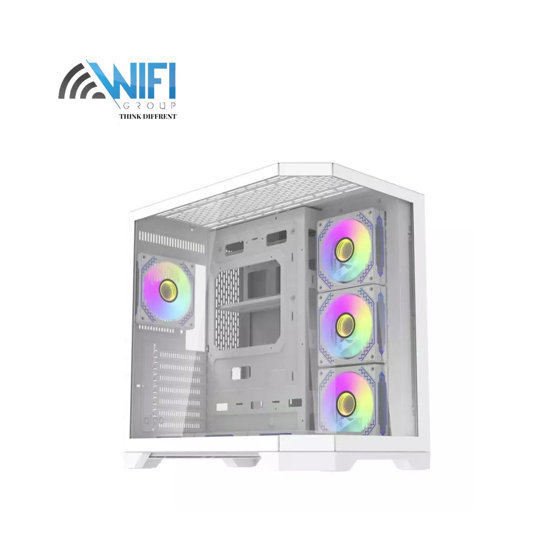 Darflash FT418 PRO computer case + 7 aRGB fans (white)