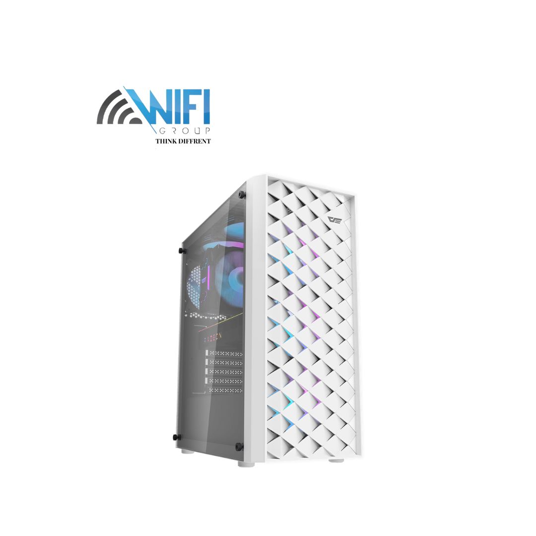 DK361 ATX CASE WITH 4 ARGB FANS WHITE