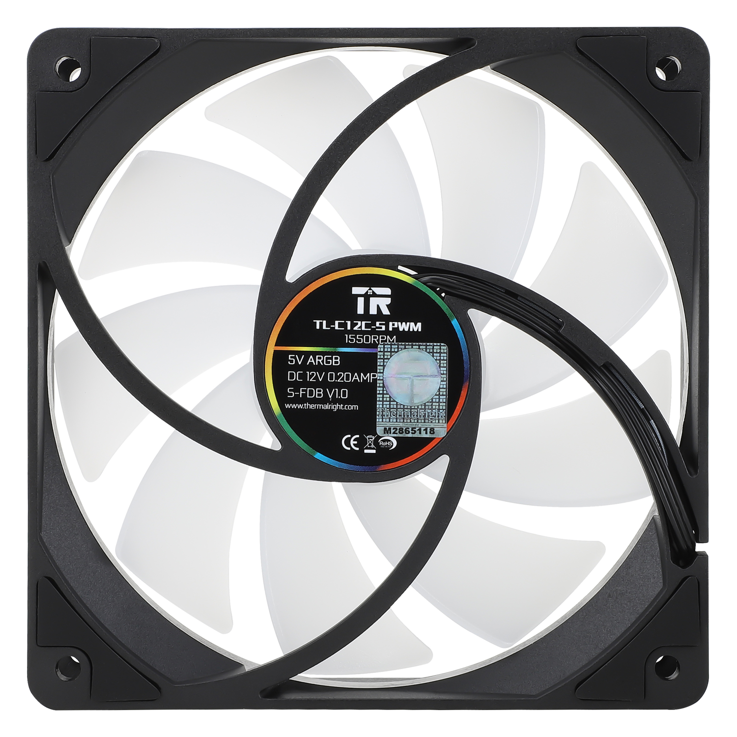 Thermalright TL-C12C-S X3 CPU Fan 120mm ARGB Case Cooler Fan, 4pin PWM Silent Computer Fan with S-FDB Bearing Included, up to 1550RPM Cooling Fan（3 fan）