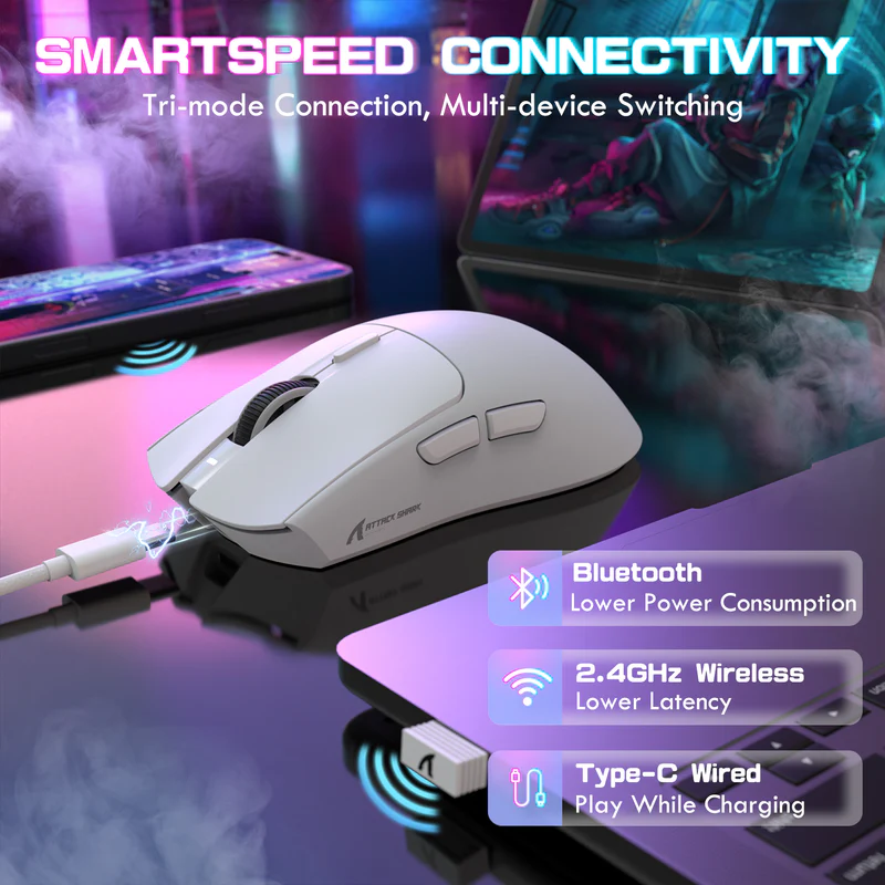 Attack Shark X1 Llghtweight 3-Mode Mouse white