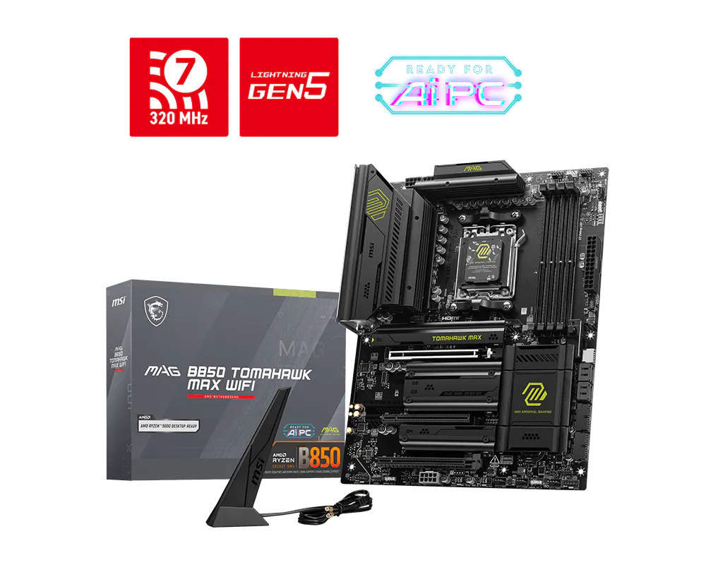MSI MAG B850 TOMAHAWK MAX WIFI AM5 Motherboard 