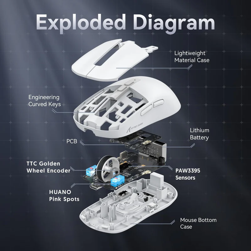 Attack Shark X6 RGB three-mode mouse White