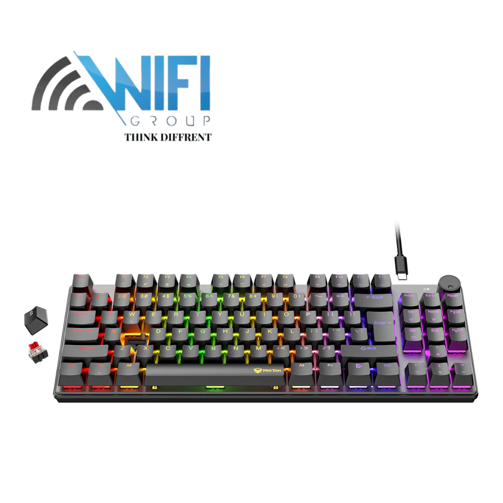 Keyboard Meetion MK008 PRO RGB 80% TKL Hot Swappable Red switch Arabic Wired Mechanical