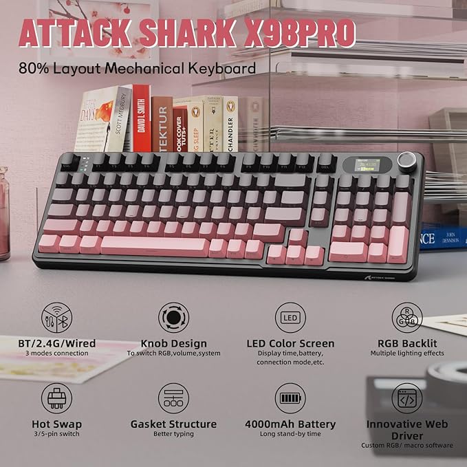 Attack Shark X98PRO three-mode RGB keyboard Blackberry