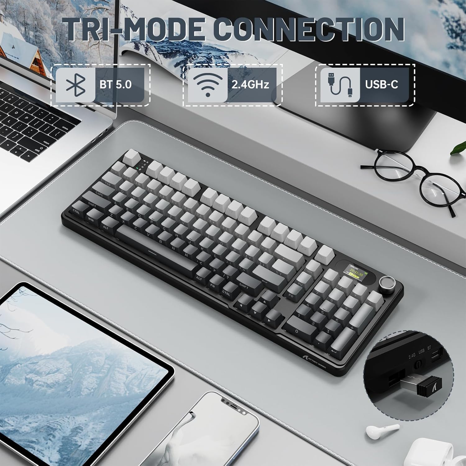 Attack Shark X98PRO three-mode RGB keyboard The stars are black