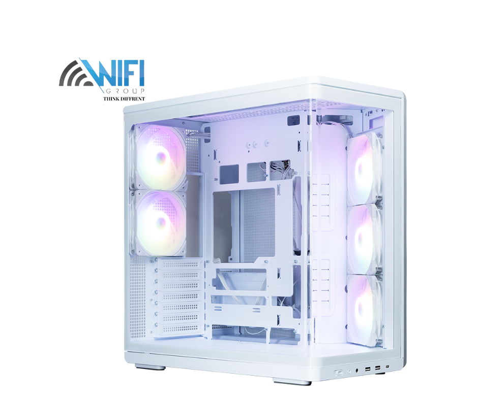 Zalman P60 WHITE – ATX Mid Tower Tempered Glass 5 Fans USB-C 435mm GPU 360mm Radiator