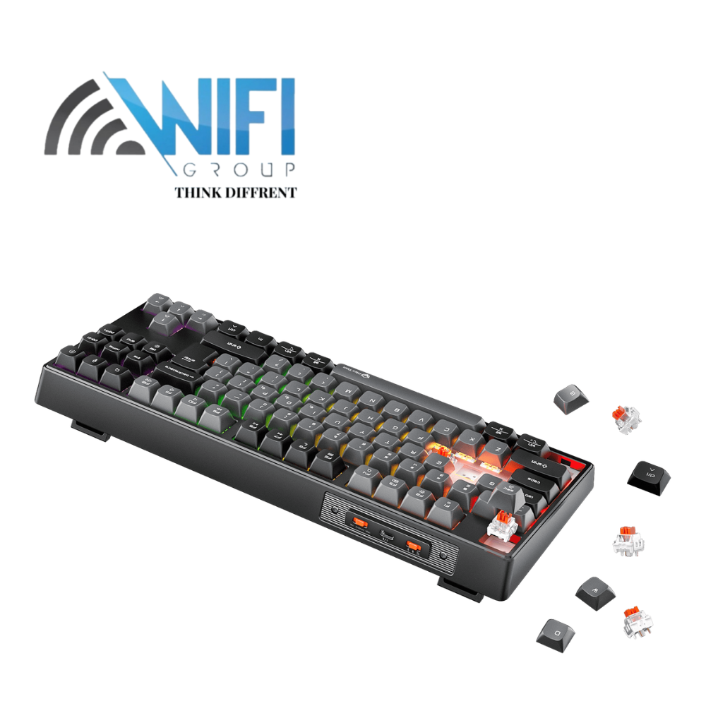 Keyboard Meetion MK14 TKL RGB Hot Swappable 3 Mode Rechargeable Wireless And Bluetooth Mechanical