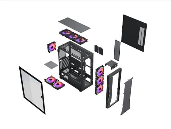 Xander Velox Gaming Case Mid Tower 4 Fan RGB Black 2200