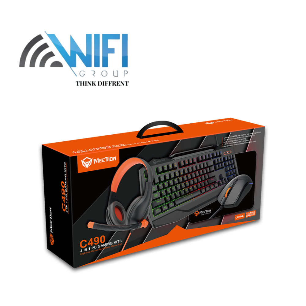 Combo Kit Meetion C490 (4 IN 1) Mouse + Keyboard + Headset + Mouse Pad
