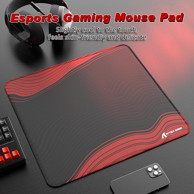 Attack Shark CM02 Messy Jacquard Mouse Pad contour line black red
