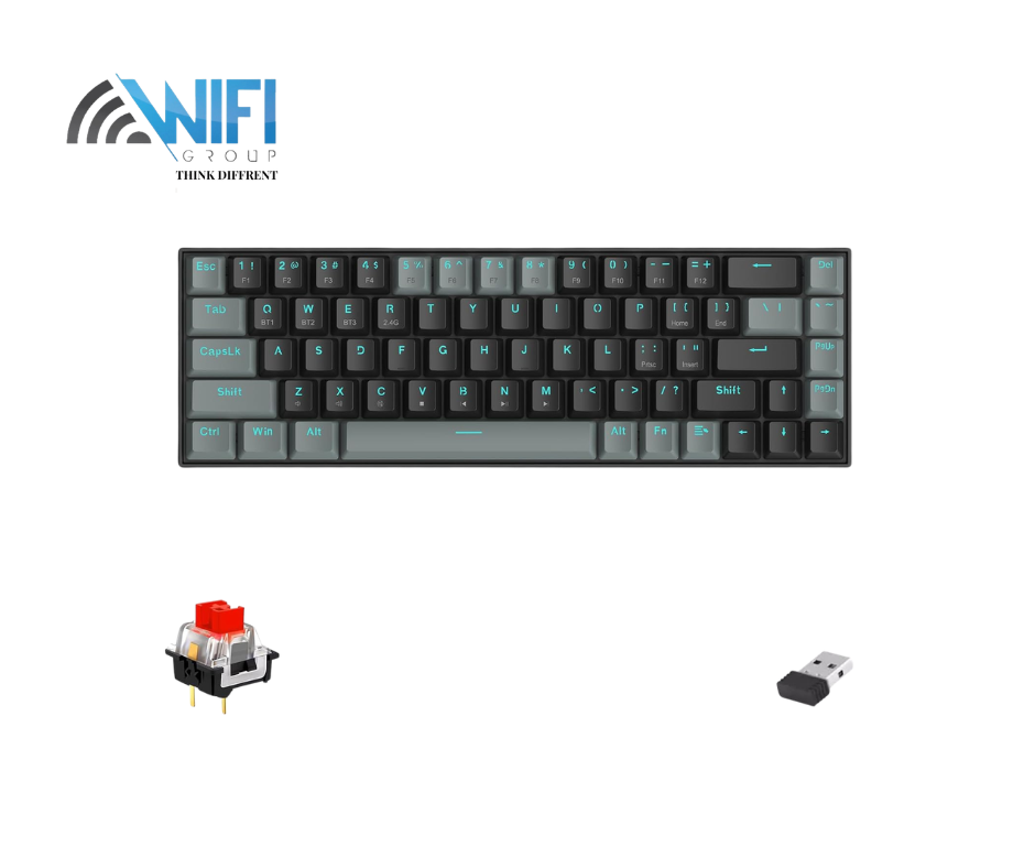 Redragon K662L-K1RS Wireless Portable 60% Mechanical Gaming Keyboard – Red Switches