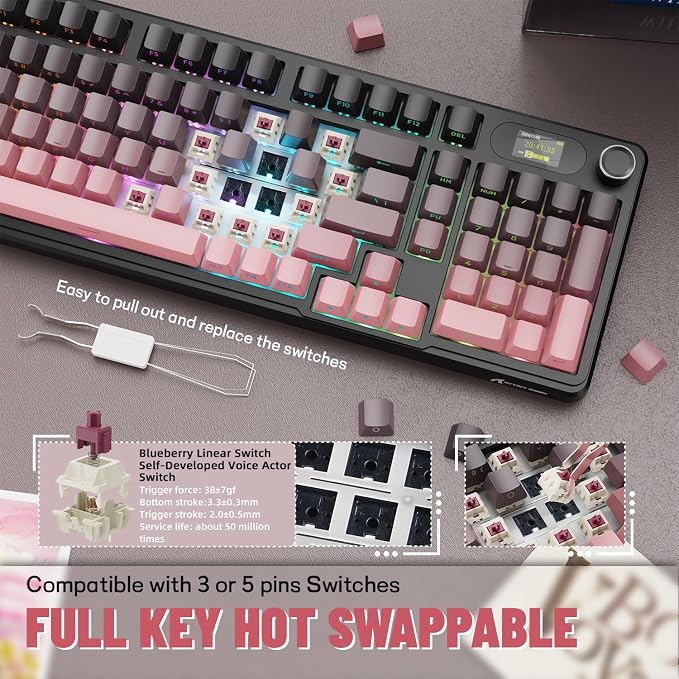 Attack Shark X98PRO three-mode RGB keyboard Blackberry