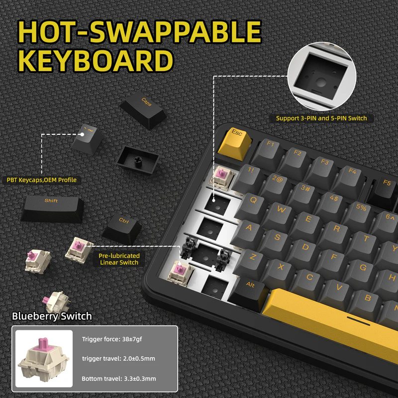 Keyboard Attack Shark X85PRO Star Black