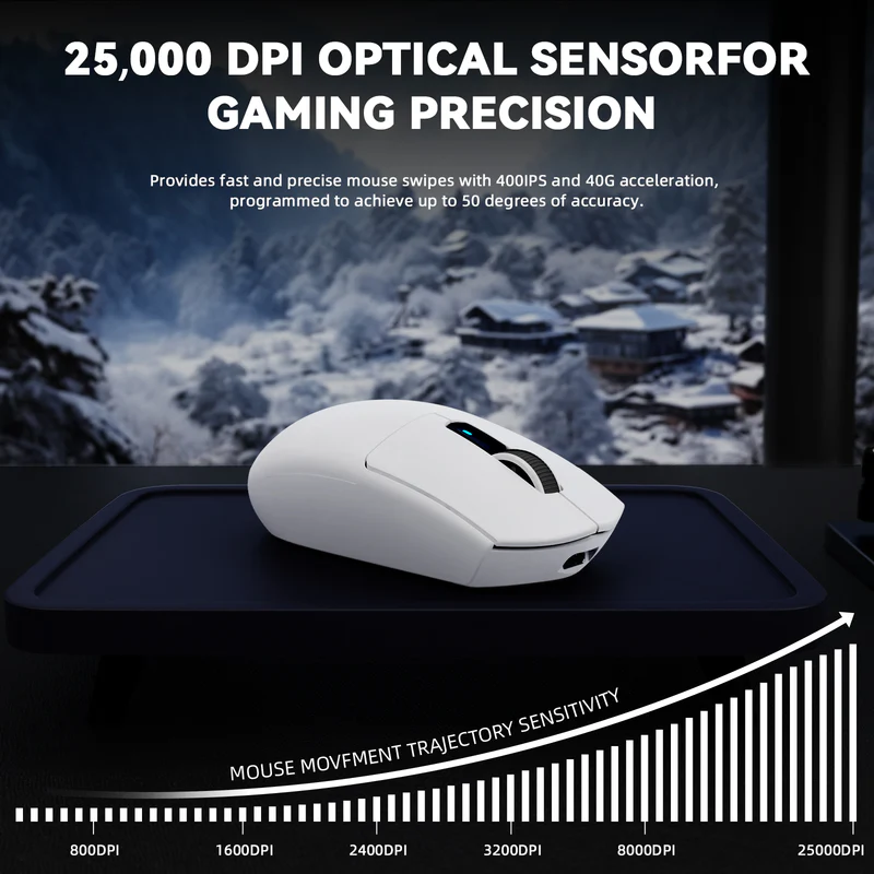Attack Shark G3PRO lightweight three-mode mouse white