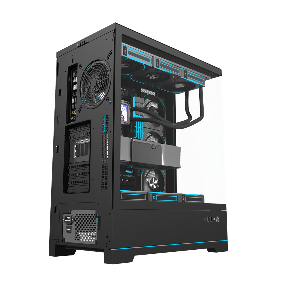 DarkFlash DY451L BLACK WITH 4*CYAN FANS