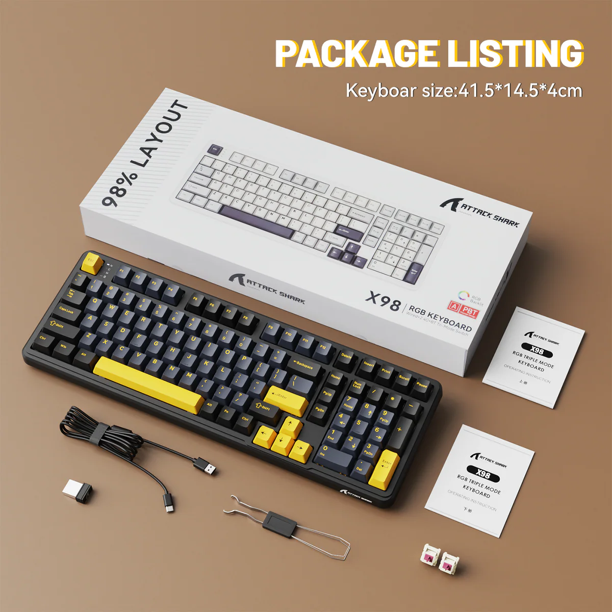 Attack shark X98 RGB keyboard Star Black
