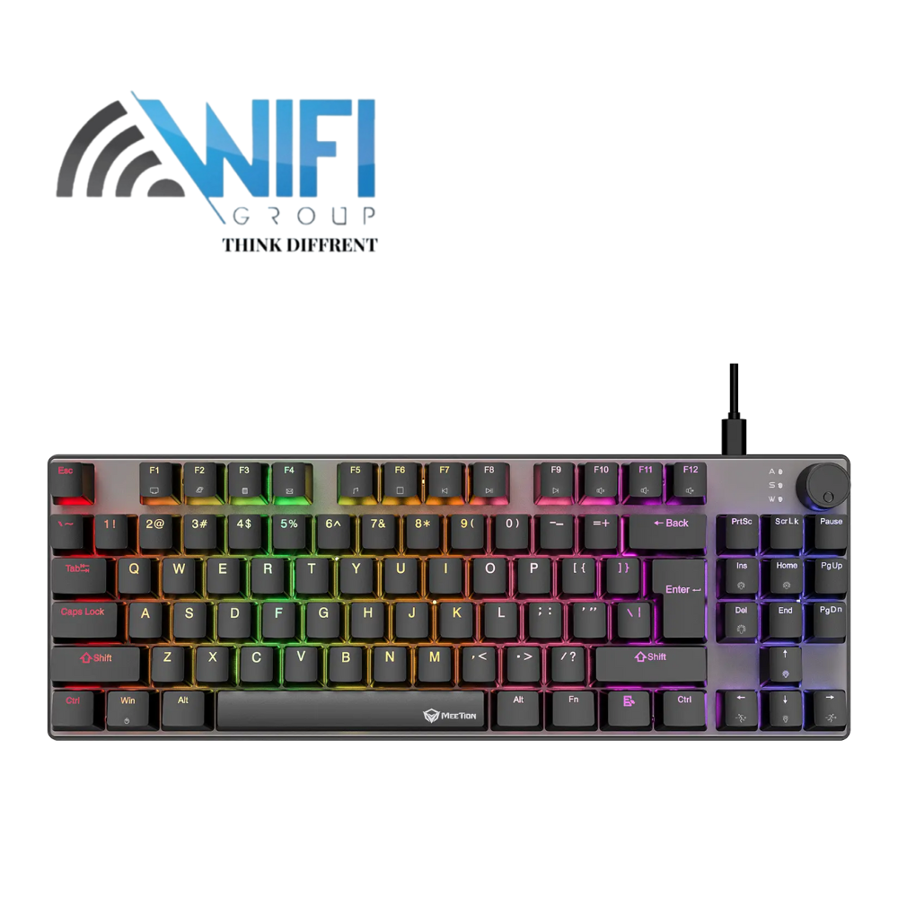 Keyboard Meetion MK008 PRO RGB 80% TKL Hot Swappable Red switch Arabic Wired Mechanical
