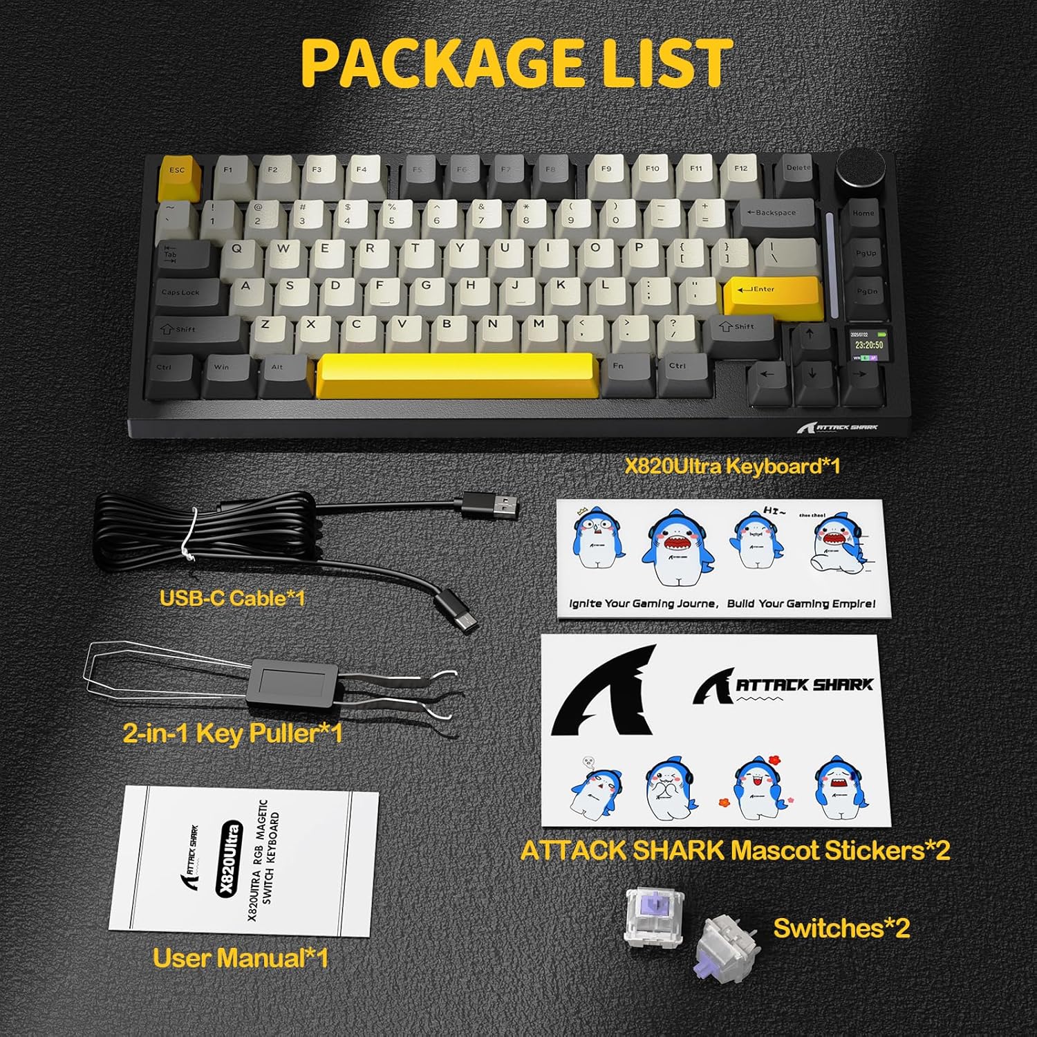Attack shark X820 ULTRA Tri-Mode Mechanical Keyboard Star Black