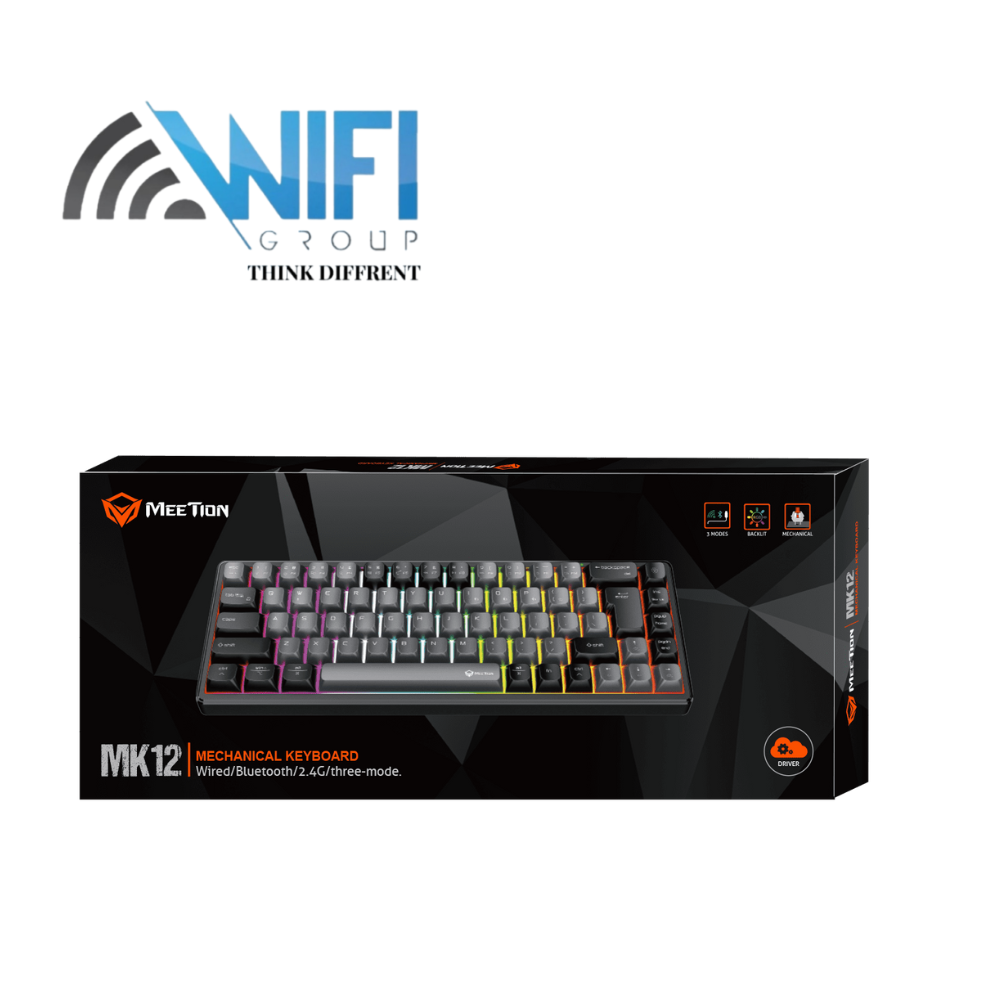 Keyboard Meetion MK12 65% RGB Arabic Triple Mode Wireless And Bluetooth Mechanical