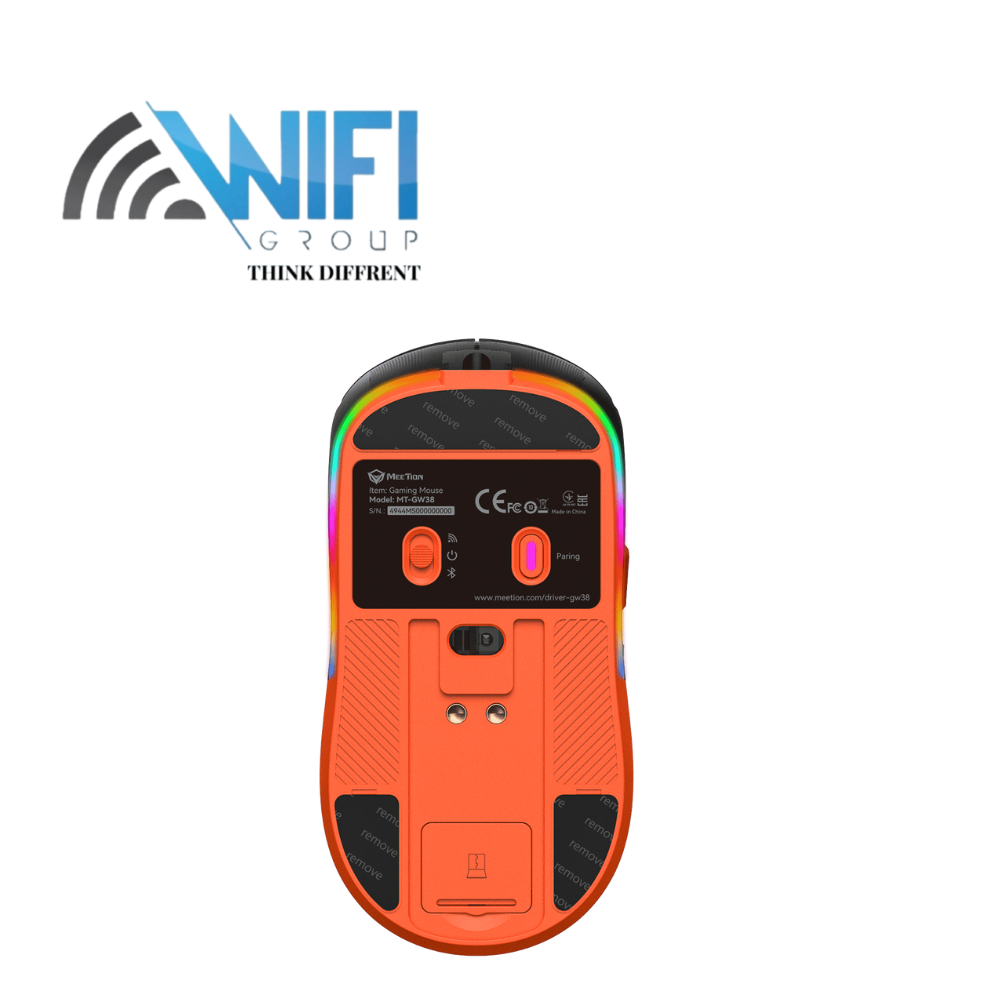 Mouse Meetion Air GW38 Pixart PAW3104 With Charging Base 3 Mode Rechargeable Wireless And Bluetooth Gaming 