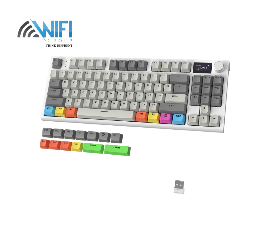 Attack Shark K86 Three mode RGB Display guest -made heat plug -in mechanical keyboard Time machine blue whale