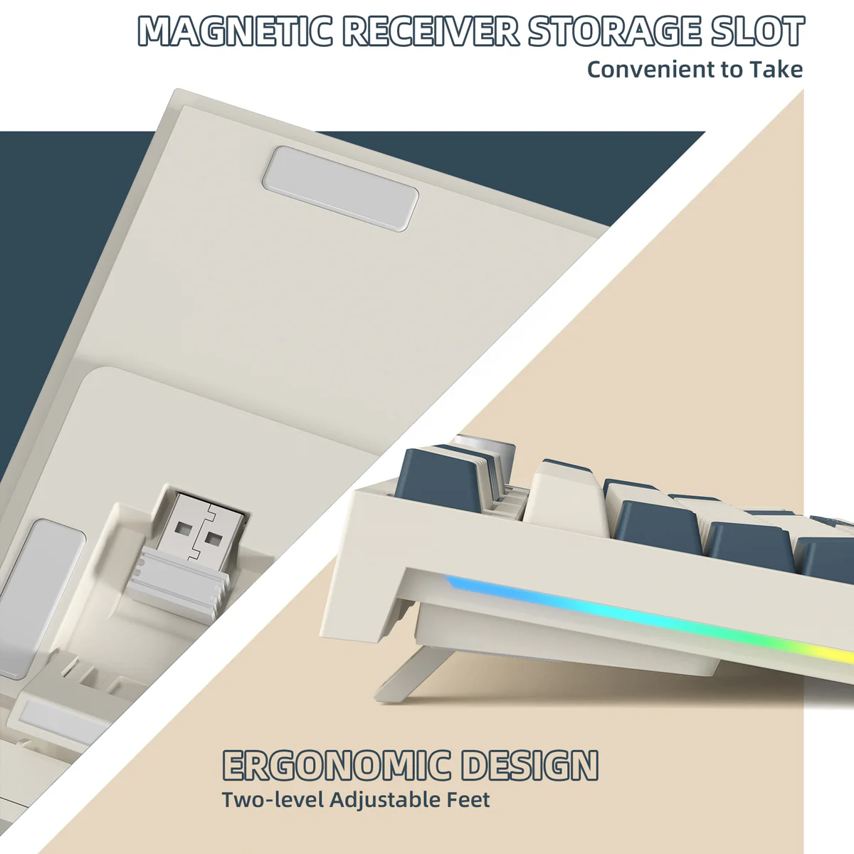 Attack Shark K86 Three mode RGB Display guest -made heat plug -in mechanical keyboard Moonlit night