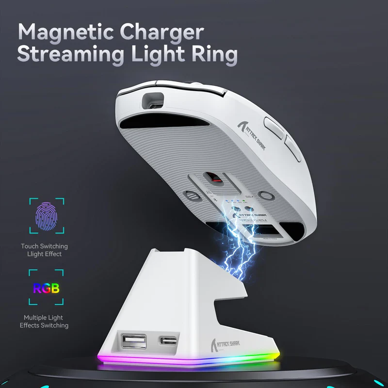 Attack Shark X6 RGB three-mode mouse White