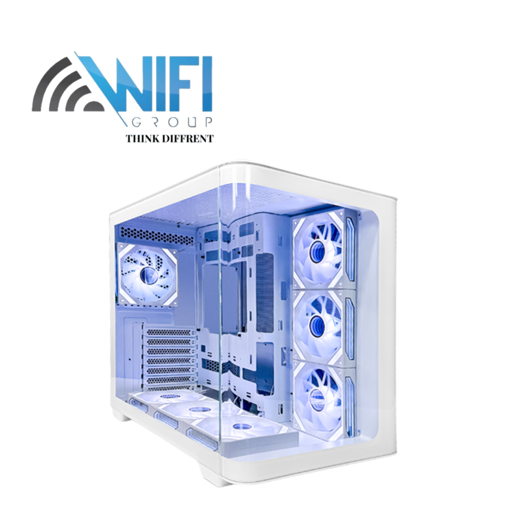 Tortox Curvo V2 ATX Case with 7 Fans - White