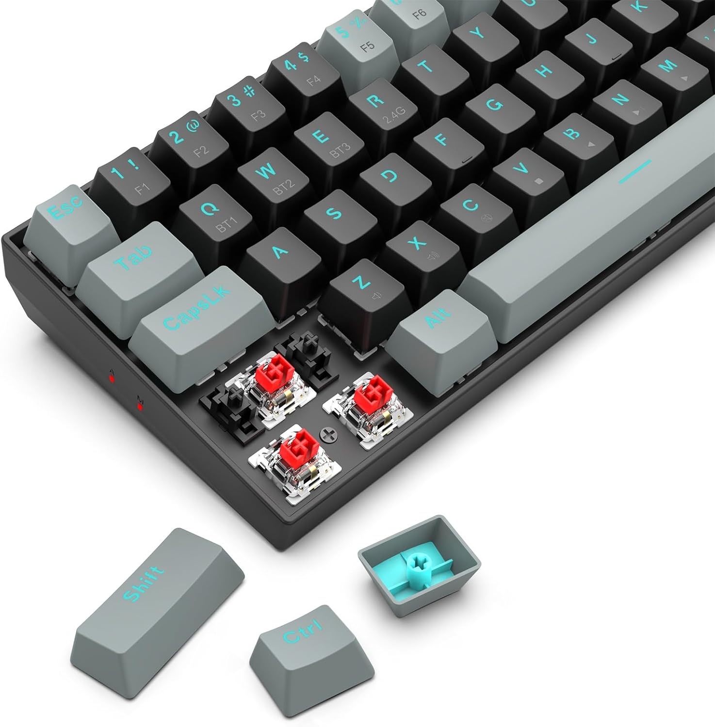 Redragon K662L-K1RS Wireless Portable 60% Mechanical Gaming Keyboard – Red Switches