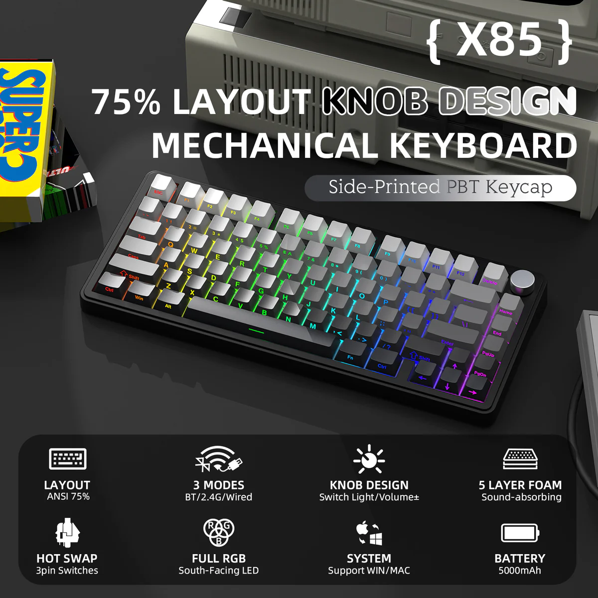 Keyboard Attack Shark X85 Moonlit night