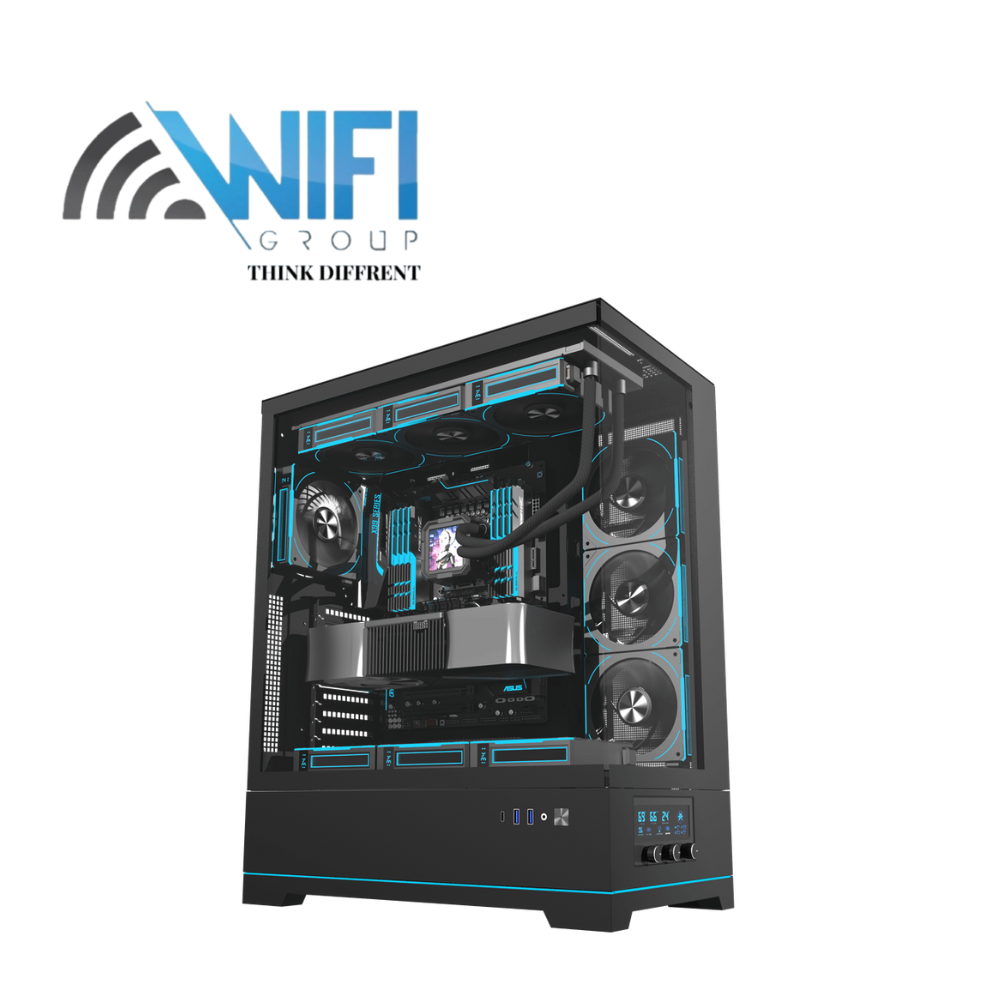 DarkFlash DY451L BLACK WITH 4*CYAN FANS