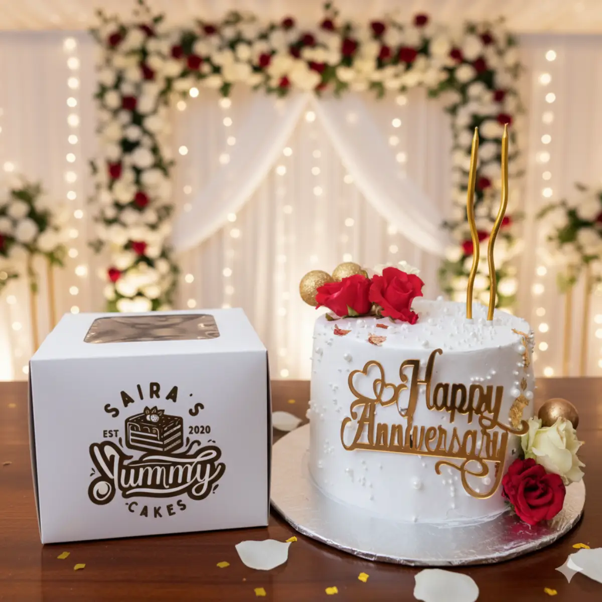 Elegant Wedding Anniversary Cake 
