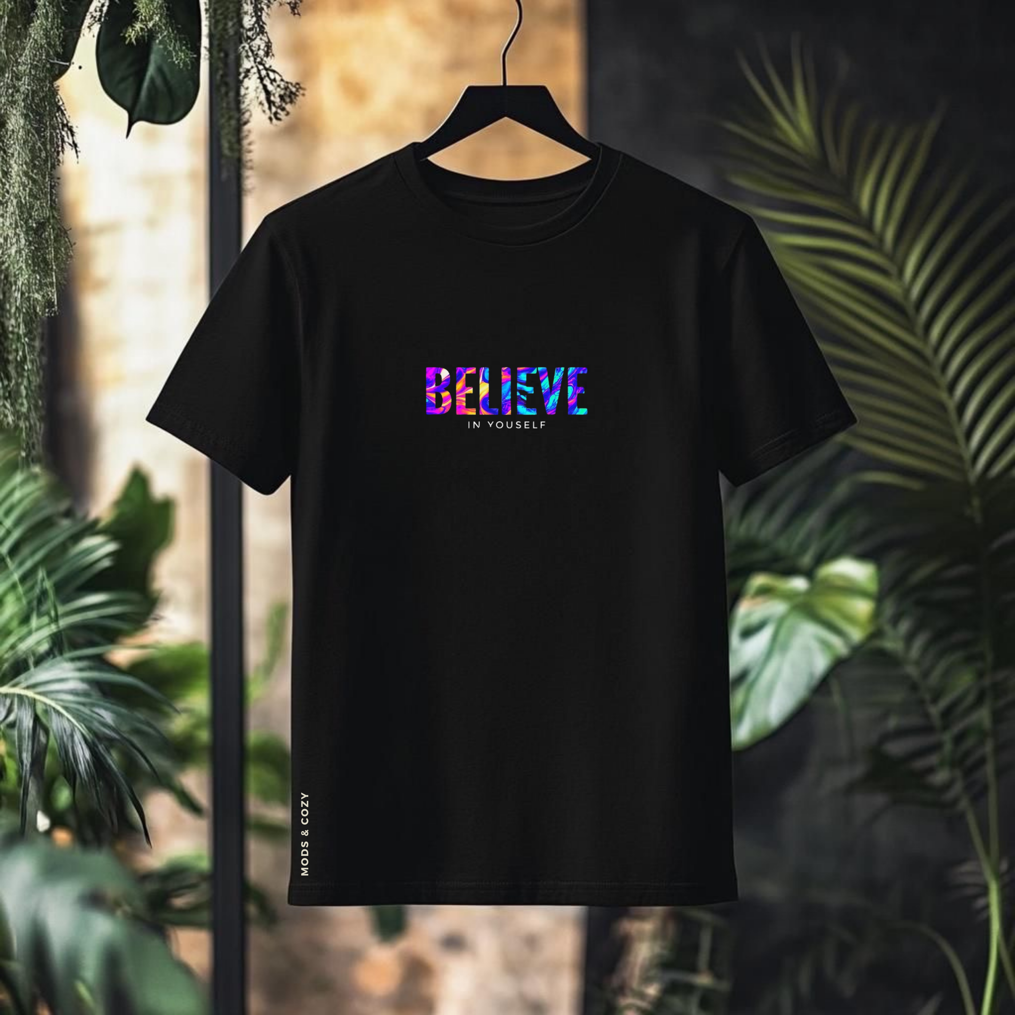 Black 'Believe in Yourself' T-Shirt