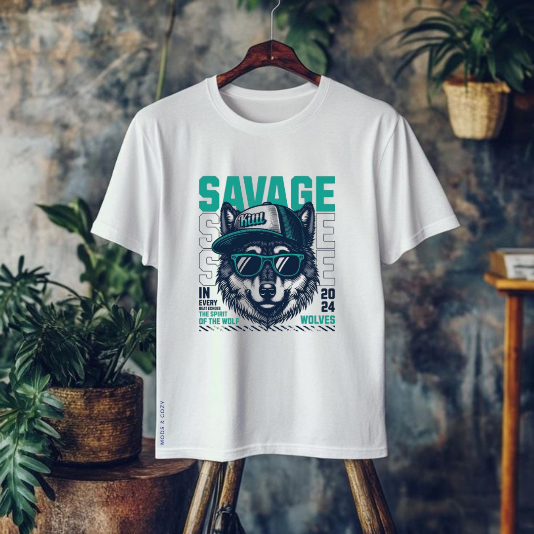 Savage Wolf Graphic T-Shirt