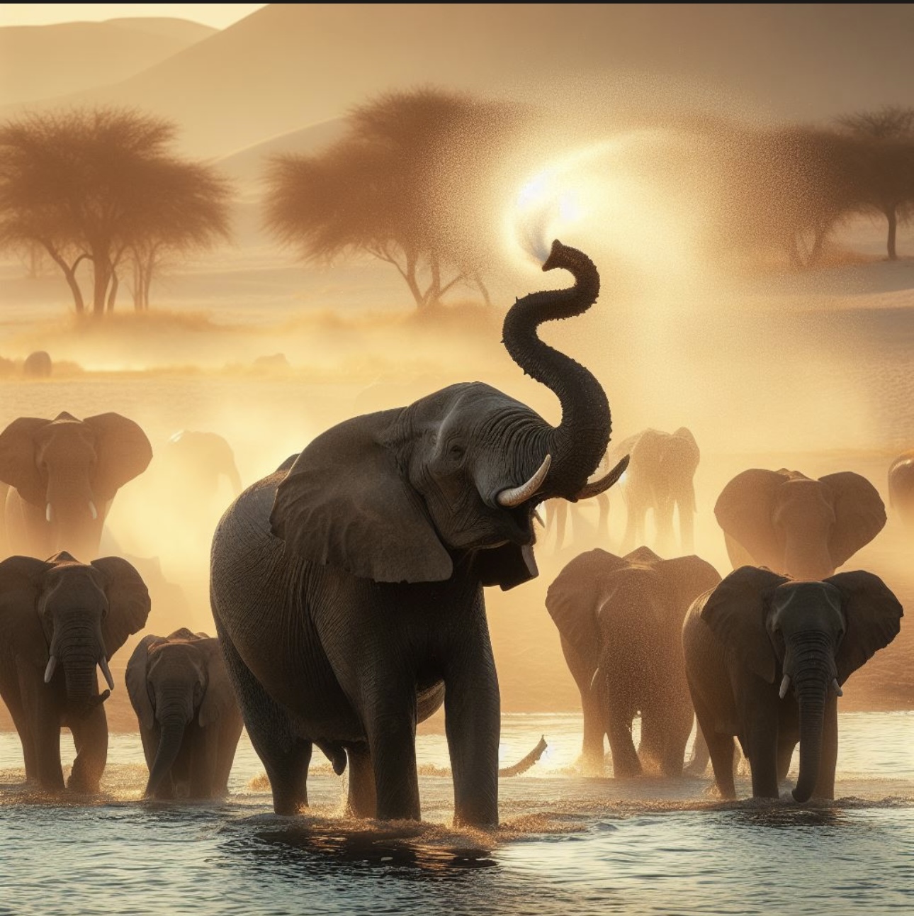 Elephant Herd Wall Art Print