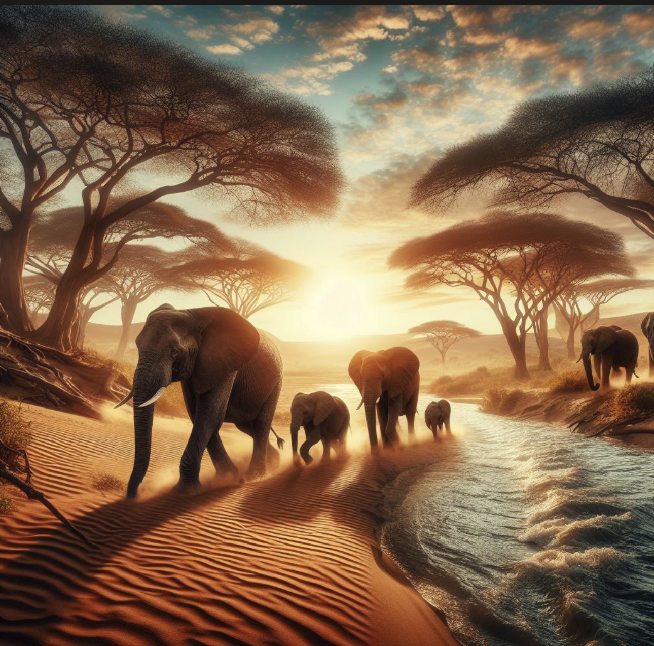 Elephant Landscape Art