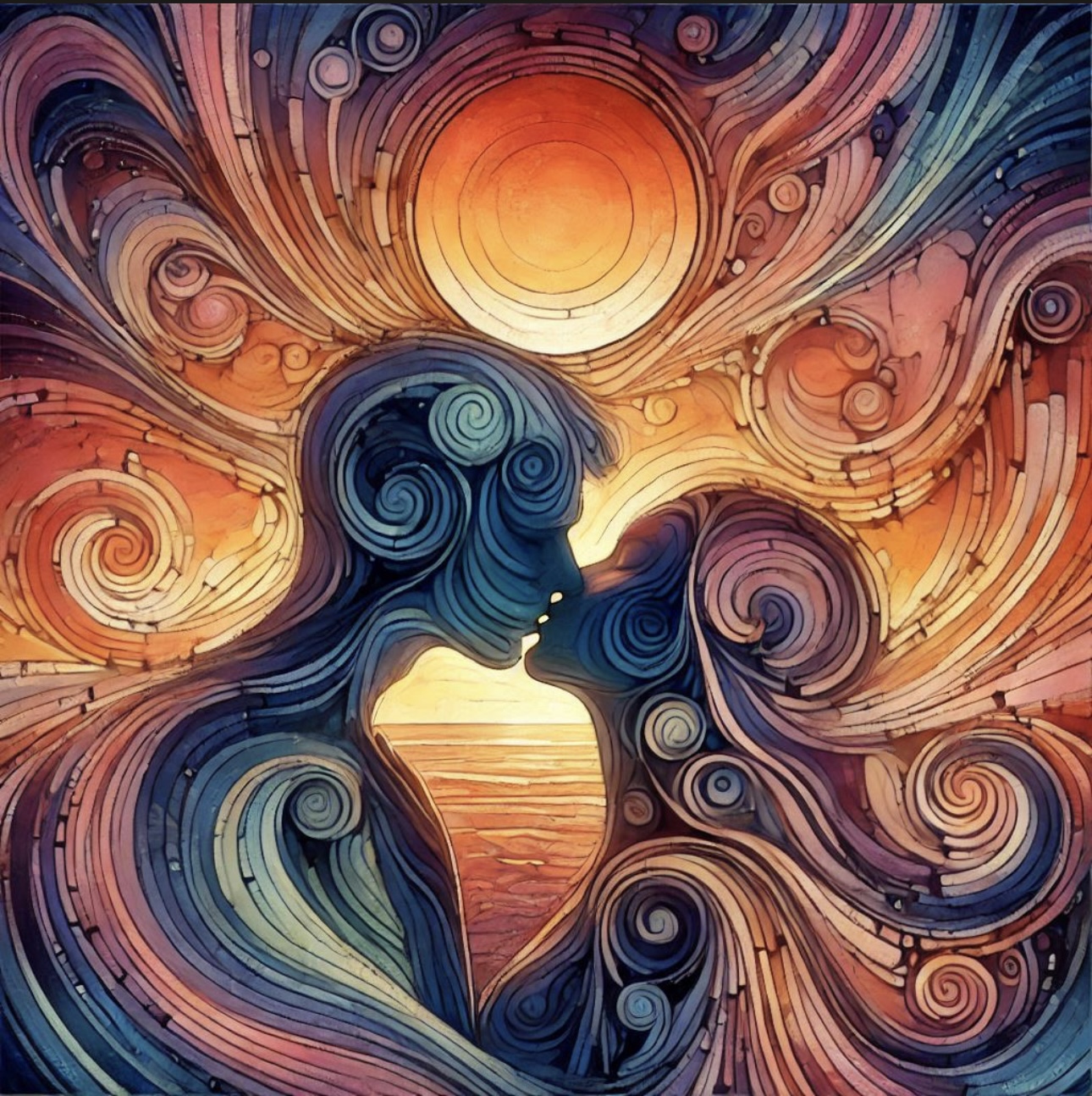 Abstract Lovers Art Print