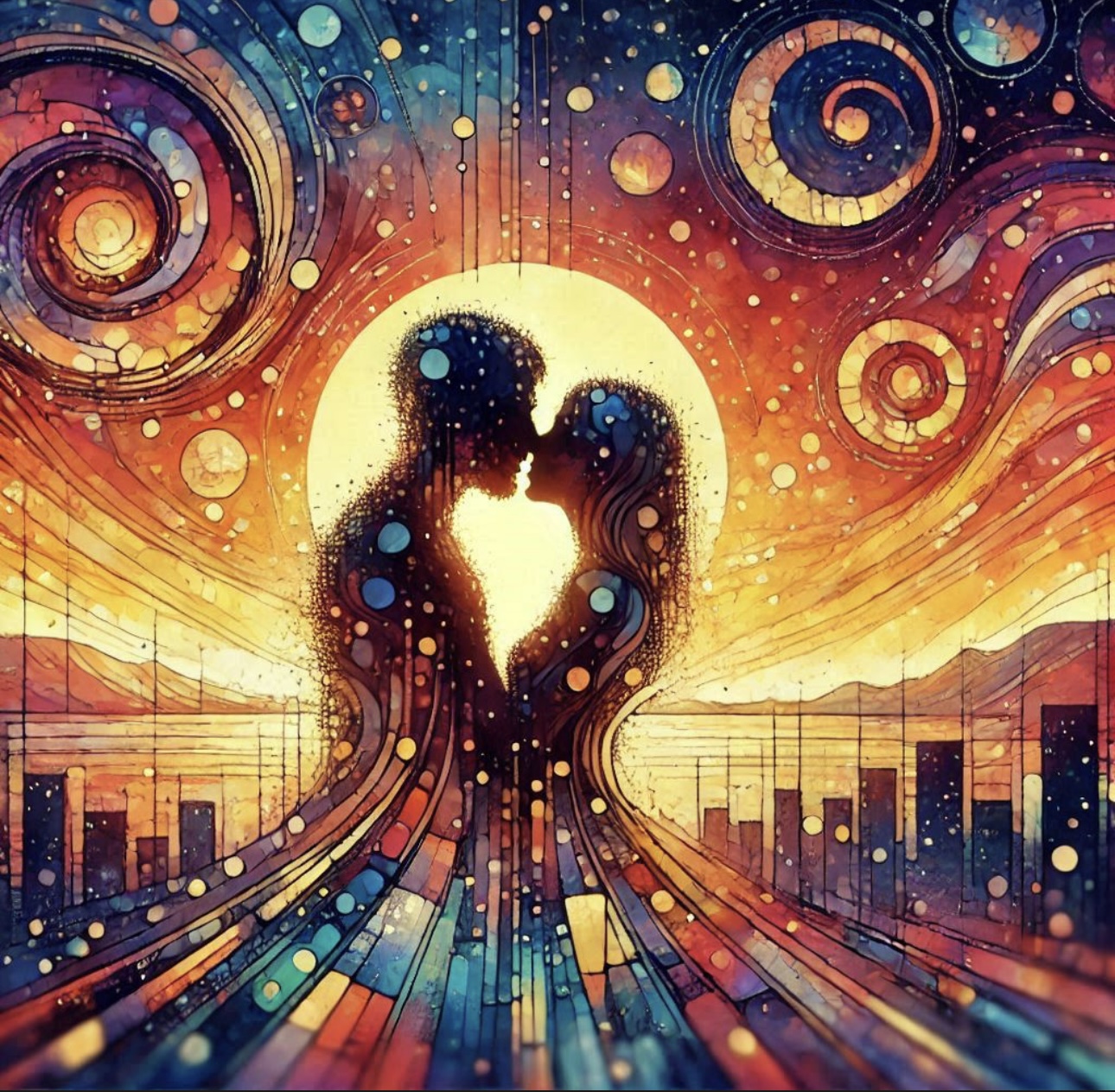 Abstract Couple Art Print